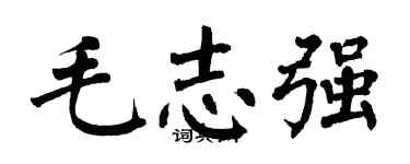 翁闓運毛志強楷書個性簽名怎么寫