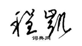 梁錦英程凱草書個性簽名怎么寫