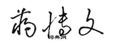 駱恆光蔣博文草書個性簽名怎么寫