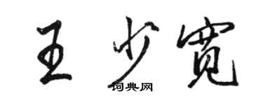 駱恆光王少寬行書個性簽名怎么寫