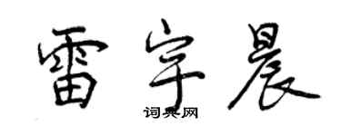 曾慶福雷宇晨行書個性簽名怎么寫