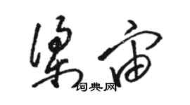 駱恆光梁宙草書個性簽名怎么寫