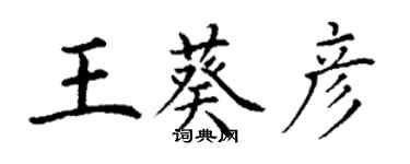 丁謙王葵彥楷書個性簽名怎么寫