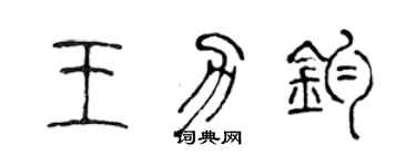 陳聲遠王力鈞篆書個性簽名怎么寫