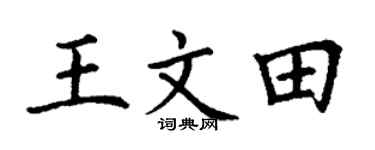 丁謙王文田楷書個性簽名怎么寫