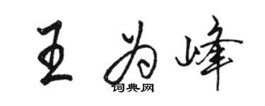 駱恆光王為峰行書個性簽名怎么寫