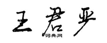 曾慶福王君嚴行書個性簽名怎么寫