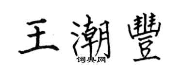 何伯昌王潮豐楷書個性簽名怎么寫
