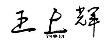 曾慶福王上輝草書個性簽名怎么寫