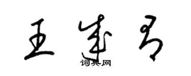 梁錦英王成有草書個性簽名怎么寫