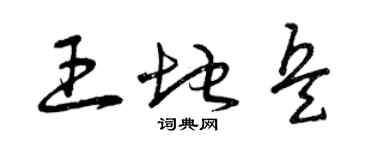 曾慶福王地兵草書個性簽名怎么寫