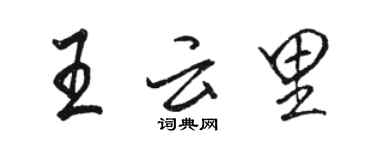 駱恆光王雲里行書個性簽名怎么寫