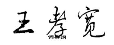 曾慶福王孝寬行書個性簽名怎么寫