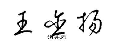 梁錦英王含揚草書個性簽名怎么寫