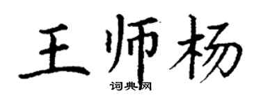 丁謙王師楊楷書個性簽名怎么寫