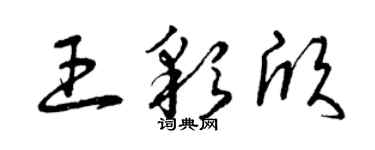曾慶福王彩欣草書個性簽名怎么寫