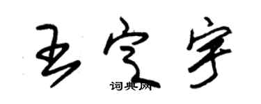 朱錫榮王定宇草書個性簽名怎么寫