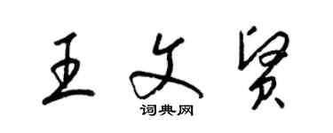 梁錦英王文賢草書個性簽名怎么寫