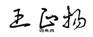 曾慶福王正揚草書個性簽名怎么寫