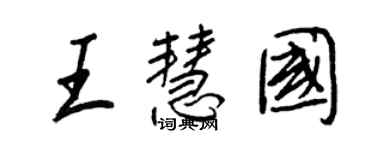 王正良王慧國行書個性簽名怎么寫