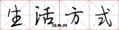 段相林生活方式行書怎么寫