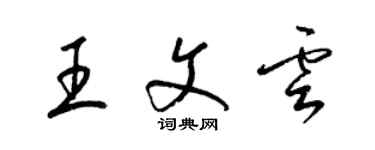 梁錦英王文雲草書個性簽名怎么寫