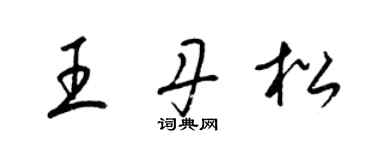 梁錦英王丹松草書個性簽名怎么寫