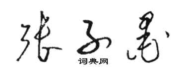 駱恆光張子墨草書個性簽名怎么寫