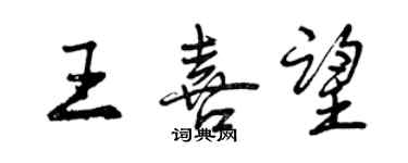 曾慶福王喜望行書個性簽名怎么寫