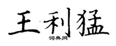 丁謙王利猛楷書個性簽名怎么寫
