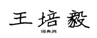 袁強王培毅楷書個性簽名怎么寫