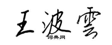 王正良王波雲行書個性簽名怎么寫