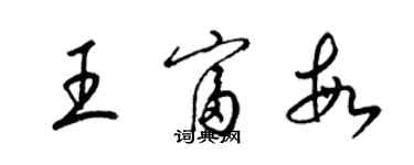 梁錦英王富敏草書個性簽名怎么寫