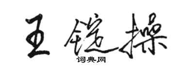 駱恆光王錠操行書個性簽名怎么寫