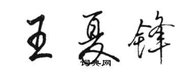 駱恆光王夏鋒行書個性簽名怎么寫