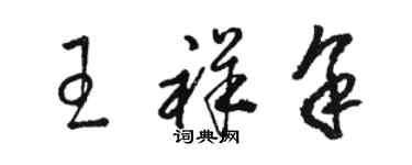 駱恆光王祥余草書個性簽名怎么寫