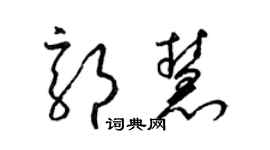 梁錦英郭慧草書個性簽名怎么寫