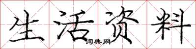 龐中華生活資料楷書怎么寫