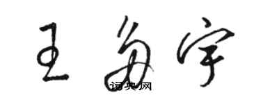 駱恆光王多宇草書個性簽名怎么寫