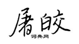 王正良屠皎行書個性簽名怎么寫