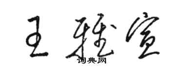 駱恆光王雅宣草書個性簽名怎么寫