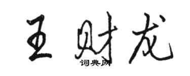 駱恆光王財龍行書個性簽名怎么寫