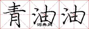 龐中華青油油楷書怎么寫
