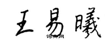 王正良王易曦行書個性簽名怎么寫