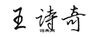 駱恆光王詩奇行書個性簽名怎么寫