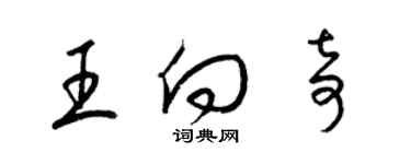 梁錦英王向奇草書個性簽名怎么寫