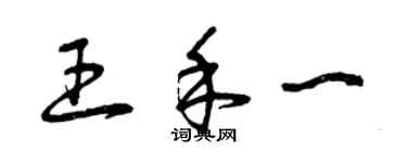 曾慶福王禾一草書個性簽名怎么寫