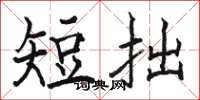 駱恆光短拙楷書怎么寫