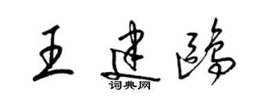 梁錦英王建鷗草書個性簽名怎么寫