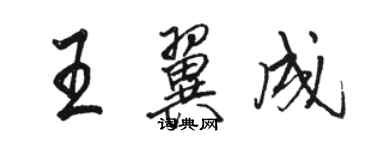 駱恆光王翼成行書個性簽名怎么寫